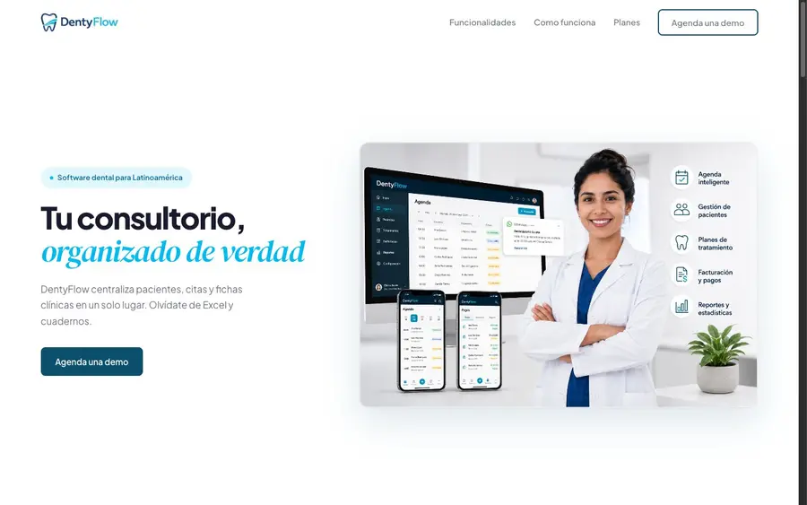 Captura del sitio web de dentyflow.com